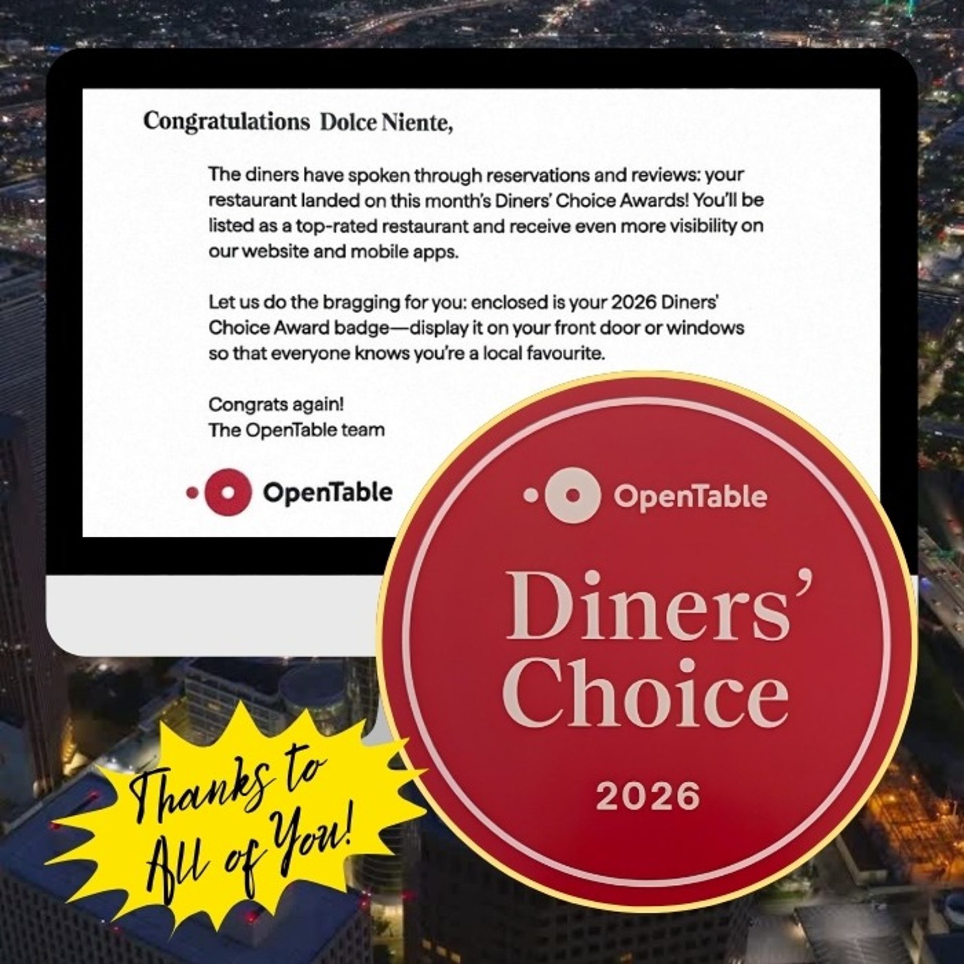 2026 Diner's Choice Award